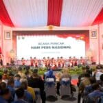 Puncak acara HPN 2025 di Banjarmasin berlangsung meriah dihadiri sejumlah menteri dan pejabat tinggi negara, gubernur serta bupati/wali kota se-Indonesia. (Anang Fadhilah)