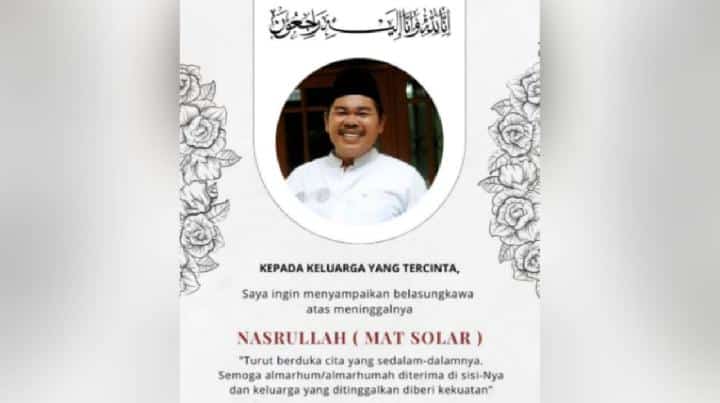Profil Mat Solar, Pemeran Bajaj Bajuri dan Sinetron Tukang Bubur Naik Haji (Instagram/riekediahp)
