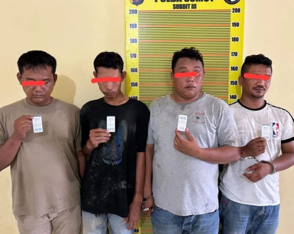 Polda Sumut Amankan Empat Pria Terduga Pengedar Narkoba di Tanjung Balai