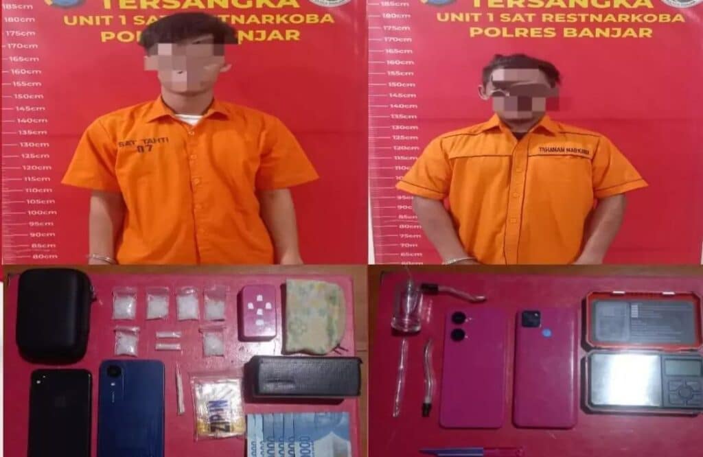 Polres Banjar Tangkap Dua Pengedar Sabu, Temukan Belasan Gram Barang Bukti