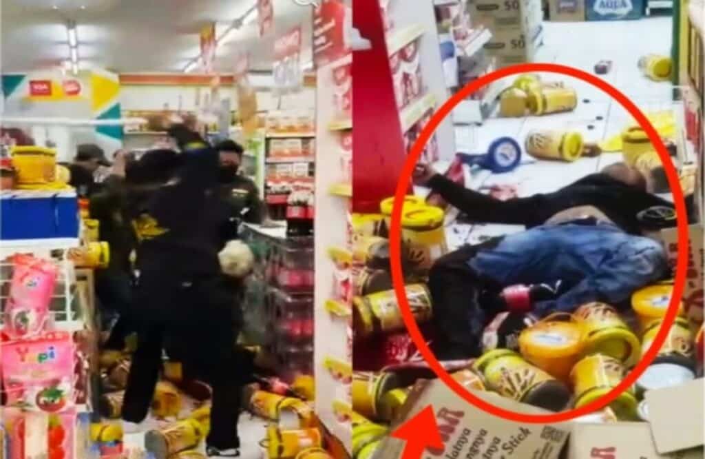 Viral di Medsos, Kelompok Pemuda Diduga Geng Motor Siksa Jukir di dalam Minimarket, Ini yang Terjadi, Barbar!