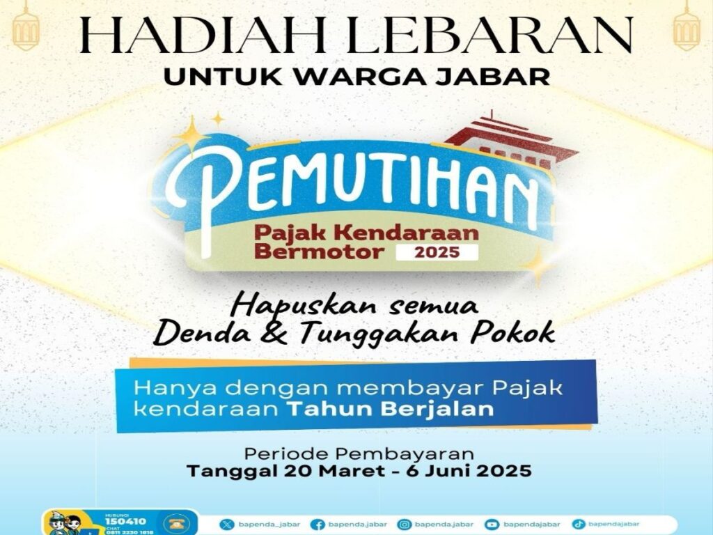 Hadiah Lebaran, Pemprov Jabar Berlakukan Program Penghapusan Tunggakan Pajak Kendaraan Bermotor, Simak Penjelasannya!