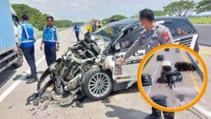 Teror Laka Mudik Lebaran Mulai Terjadi! Mobil Saling Bertabrakan di Tol Ngawi – Kertosono 7 Orang Luka-luka