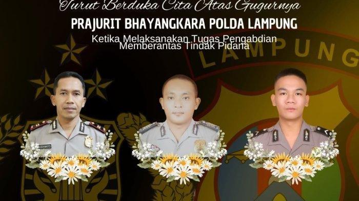 Kapolsek Negara Batin dan dua anah buahnya tewas ditembak di Lampung. (Ist)