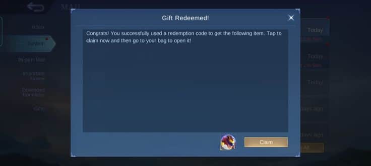 Kode Redeem Mobile Legends 2025