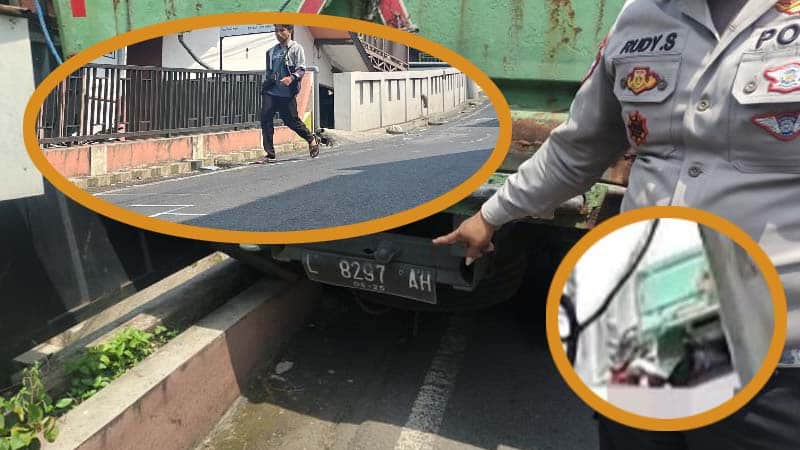 Tak Kuat Menanjak di Gang 11 Jalan MT Haryono Malang, Truk Gasak Sepeda Motor, Balita Arema Jadi Korban