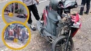 Kecelakaan Adu Banteng di Jalan Kopen Semanding Tuban antara Honda Vario vs Satria, Seorang Tewas