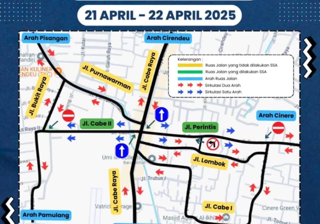 Minggu Depan Dishub Tangsel Uji Coba Satu Arah Jalan Jalan Cabe 2 dan Jalan Perintis