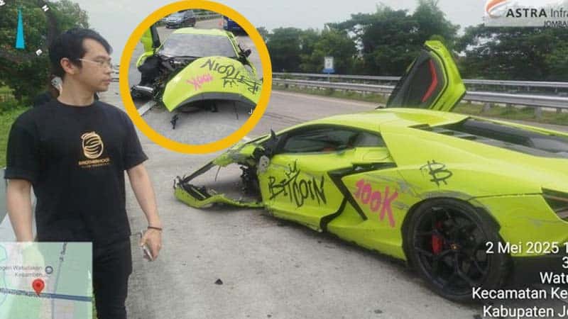 CEO Triv Naik Lamborghini Tabrak Mobil Ignis milik Warga Menganti Gresik di Tol Mojokerto-Jombang, Begini Kondisinya