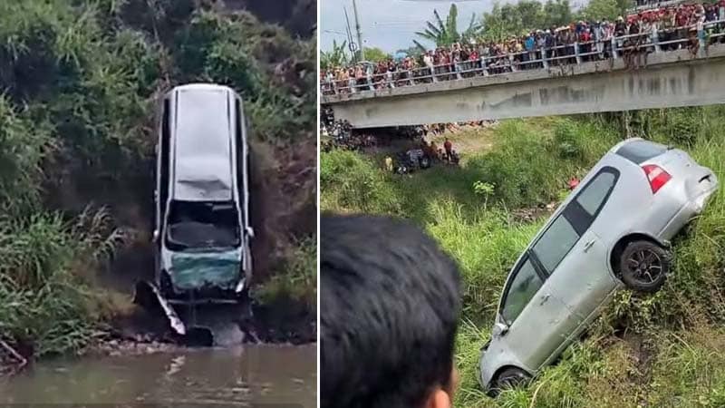 Sebelum Terjebur ke Sungai Grand Livina yang Menewaskan Warga Nganjuk Menabrak Pohon Terlebih Dahulu