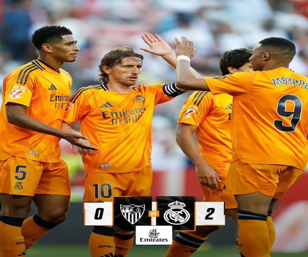 Mbappe dan Bellingham Cetak Gol, Real Madrid Amankan Kemenangan di Kandang Sevilla