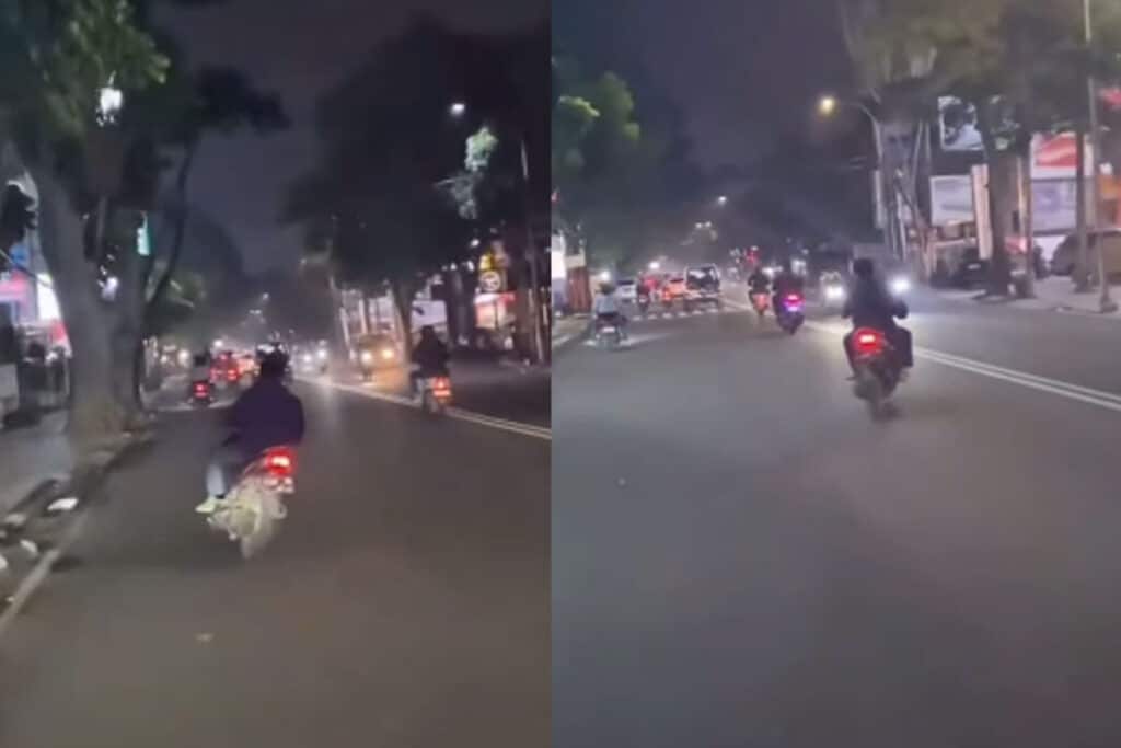 Viral! Pemuda Pacu Motor Zigzag hingga Bahayakan Diri Sendiri, Endingnya….