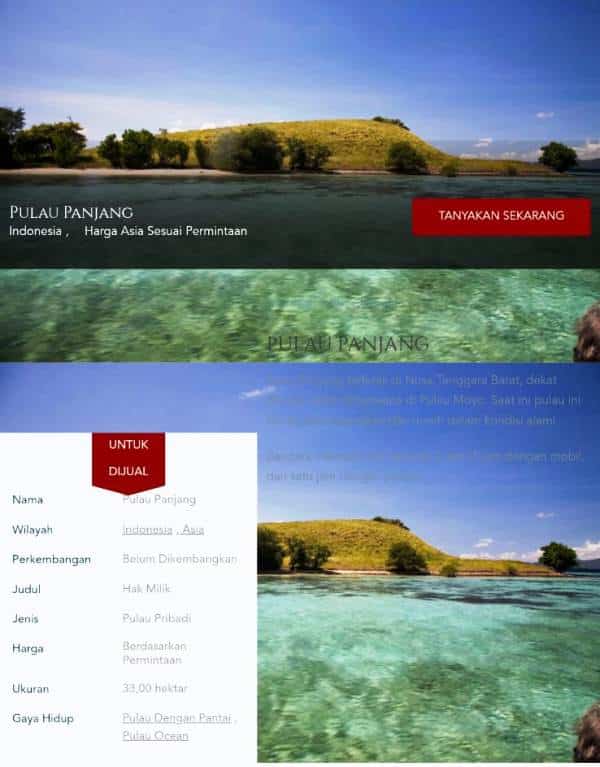 Bupati Sumbawa Kaget Pulau Panjang Dijual Online ‘Saya Tidak Pernah Tahu!’