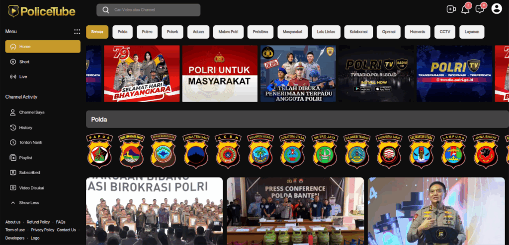 Polri Luncurkan PoliceTube, Platform Video Mirip YouTube untuk Rebranding dan Transparansi Kinerja