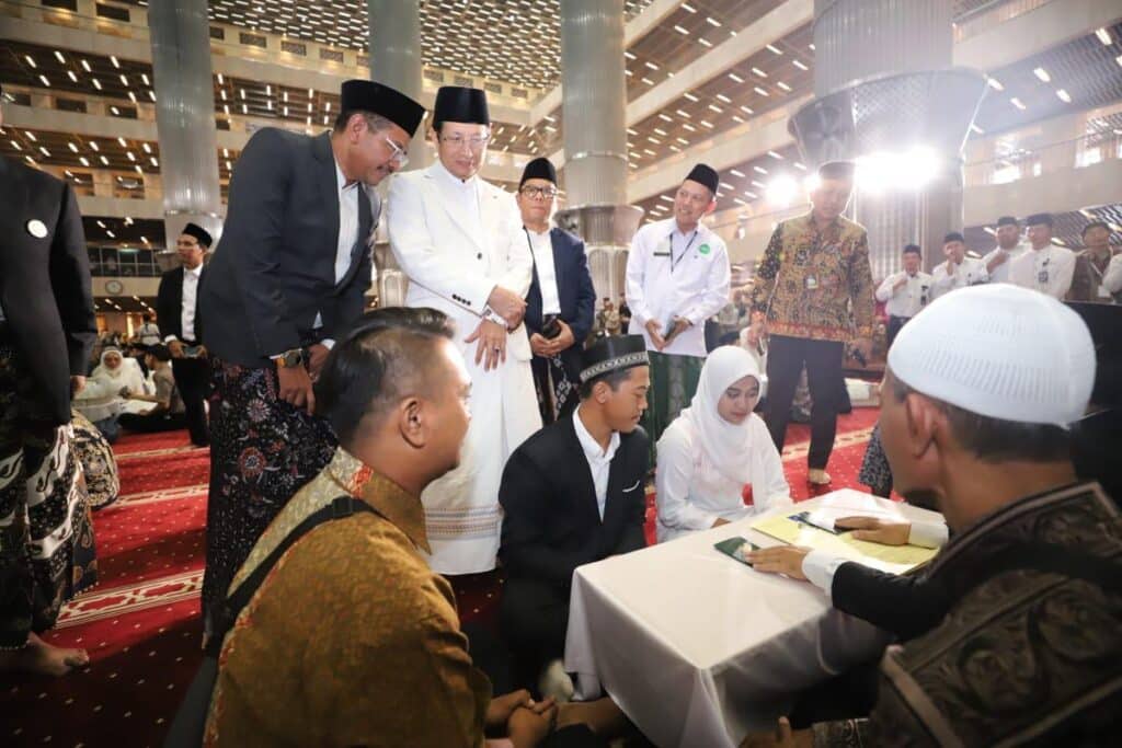 100 Pasangan Dinikahkan Gratis di Istiqlal, Kemenag: Akad Nikah Disaksikan Malaikat dan Jin