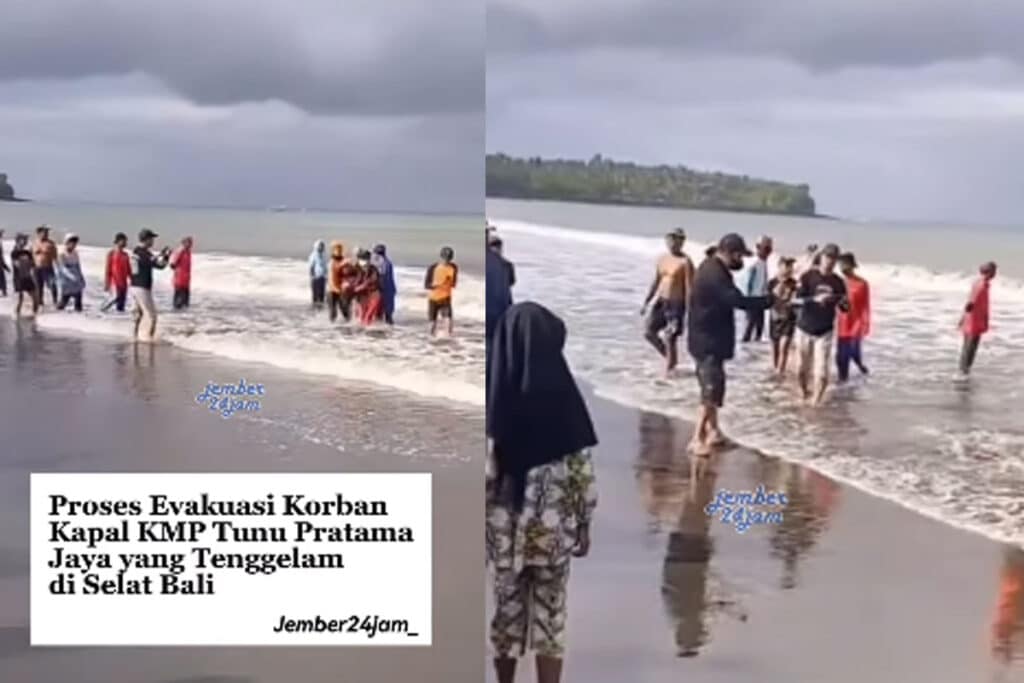 Viral Video Evakuasi Korban Kapal Tenggelam KMP Tunu Pratama