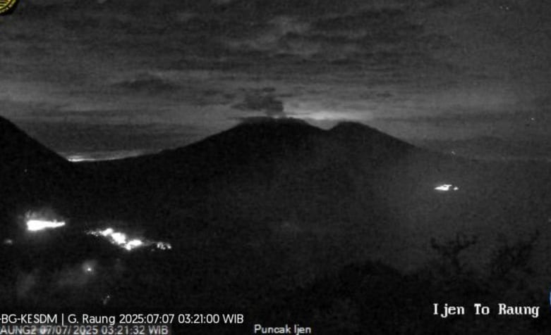 Gunung Raung Meletus Dua Kali Jelang Subuh, Kolom Abu Tembus 1 Kilometer