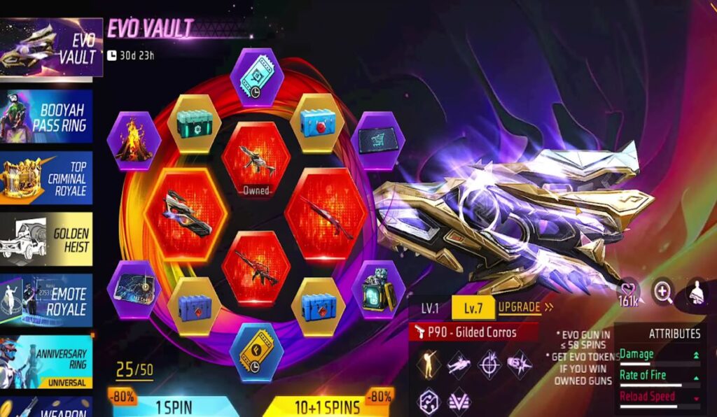 Free Fire MAX Juli 2025 Evo Vault: Cara Mendapatkan Skin P90 Korosi Emas dan Senjata Evo Lainnya