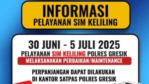 Layanan SIM Keliling Gresik 30 Juni – 5 Juli 2025 Dipindah ke Satpas Polres Gresik