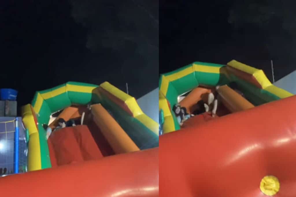 Viral Wahana Rumah Balon Terguling Usai Dinaiki Lebih dari 2 Orang Dewasa, Netizen: Gegayaan Sih