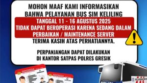 Layanan SIM Keliling Wilayah Gresik Libur Selama Seminggu ini, Berikut Infonya