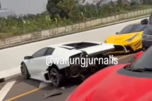 Kecelakaan Lamborghini di Tol Kunciran, Tengah Konvoi