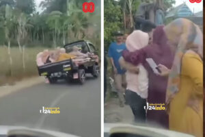 Viral Mobil Pikap Rombongan Emak-Emak di Gowa Terbalik, Aksi Sopir Jadi Sorotan