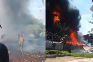 Kebakaran Tempat Pengepul Barang Rongsokan Hebohkan Warga, Api Membumbung Tinggi