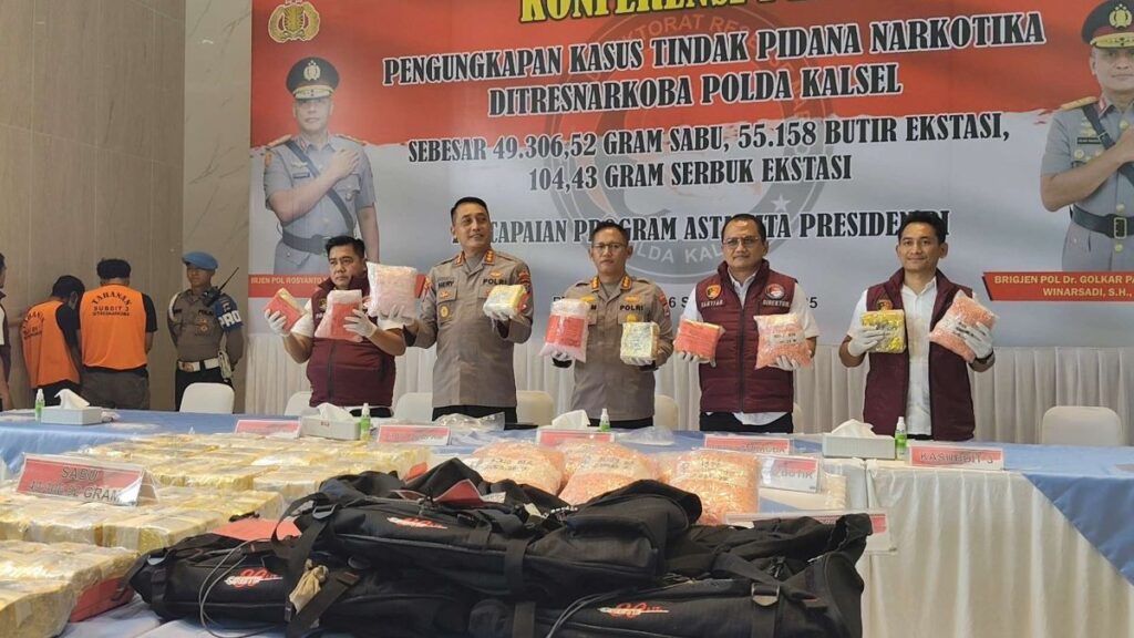 Polisi Gagalkan Peredaran 49 Kg Sabu Jaringan Internasional di Banjarmasin