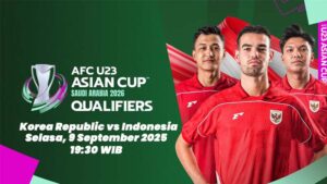 Live Korea vs Indonesia di Indosiar Selasa, 9 September 2025, dan Link Streaming Asian Cup 2026