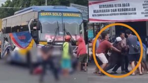 Ngeblong di Lampu Merah Tabrak Pemotor, Pengemudi Bus Sugeng Rahayu Jadi Bulan-bulanan Massa di Mojokerto