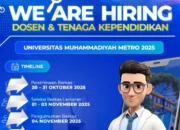 UM Metro Buka Lowongan Dosen dan Tenaga Kependidikan Tahun 2025
