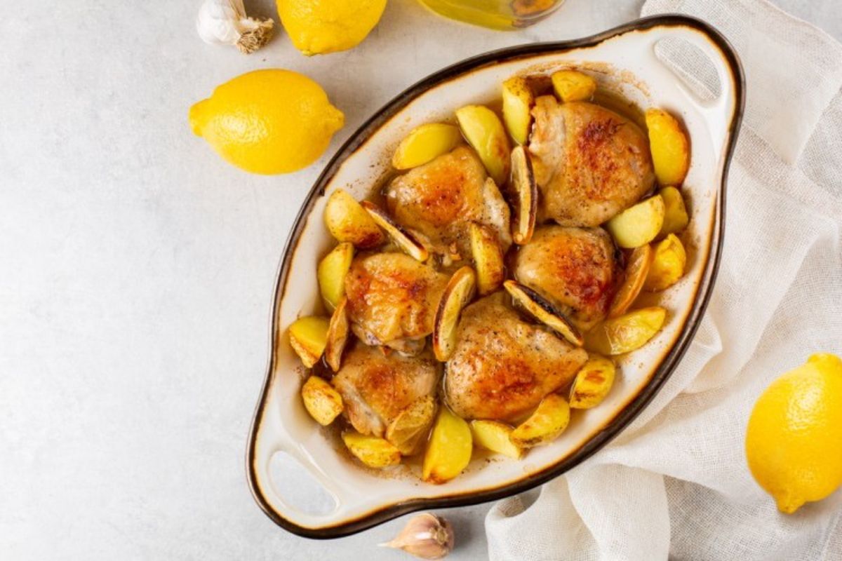 Ayam Panggang dengan Lemon dan Kentang ala Yunani