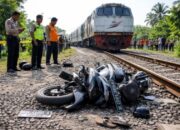 TEWAS TRAGIS! Pemotor Lansia Tertabrak KA Brantas di Pelintasan Sebidang Kediri, Begini Kronologinya