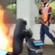 sepeda motor listrik terbakar
