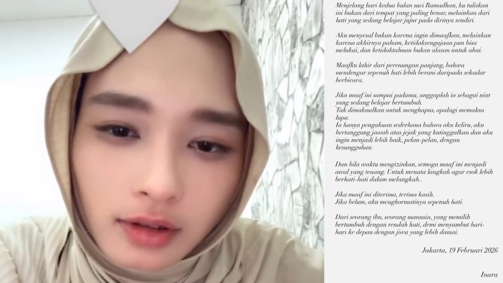 Inara Rusli Sampaikan Permintaan Maaf