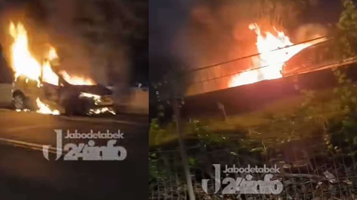 Mobil Terbakar di Tol JORR