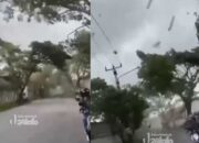 Mirip Film! Pemotor di Bandung Dikejar Angin Puting Beliung