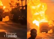 Mobil Pembawa Gas Elpiji Terbakar di Sukabumi, Warga Panik