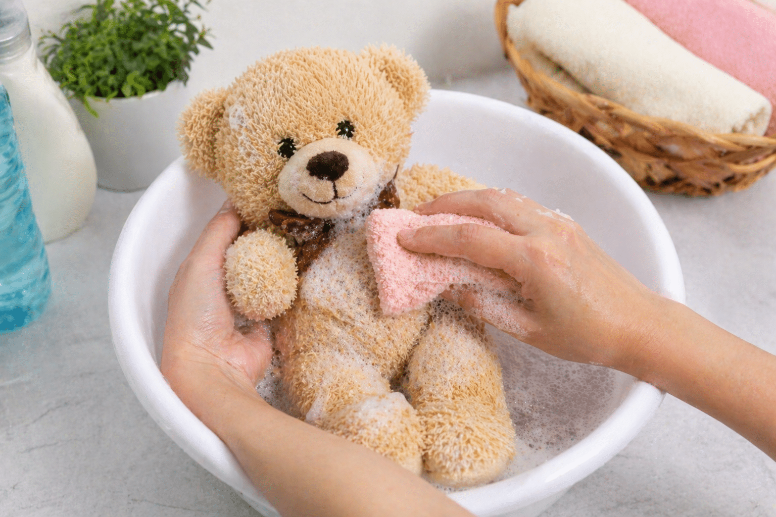 4 Cara Mencuci Boneka Kesayangan agar Tetap Bersih dan Awet Boneka kesayangan, terutama milik anak-anak, sering digunakan setiap hari sehingga mudah kotor dan menjadi sarang debu. Jika tidak dibersihkan secara rutin, boneka bisa menjadi tempat berkembangnya kuman dan bakteri. Oleh karena itu, penting mengetahui cara mencuci boneka dengan benar agar tetap bersih tanpa merusak bentuk dan teksturnya. Cara Aman Membersihkan Boneka Kesayangan 1. Periksa Label Perawatan Sebelum mencuci, pastikan Anda membaca label pada boneka. Beberapa boneka memiliki aturan khusus, seperti tidak boleh dicuci dengan mesin atau harus dibersihkan secara kering. 2. Gunakan Deterjen Lembut Pilih deterjen yang ringan agar tidak merusak bahan dan warna boneka. Hindari penggunaan bahan kimia keras yang bisa membuat kain menjadi kasar. 3. Cuci dengan Tangan atau Mode Lembut Jika memungkinkan, cuci boneka dengan tangan agar lebih aman. Jika menggunakan mesin cuci, pilih mode lembut dan masukkan boneka ke dalam kantong laundry. 4. Keringkan dengan Cara Alami Setelah dicuci, jemur boneka di tempat yang teduh dan memiliki sirkulasi udara baik. Hindari sinar matahari langsung agar warna tidak cepat pudar. Dengan menerapkan langkah-langkah tersebut, boneka kesayangan akan tetap bersih, wangi, dan nyaman digunakan dalam jangka waktu yang lebih lama.