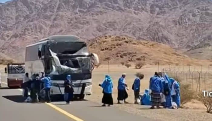 Bus Jemaah Haji Indonesia Alami Kecelakaan di Jabal Magnet Madinah, Lima Luka-Luka!