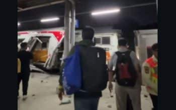 rekaman kecelakaan Stasiun Bekasi Timur
