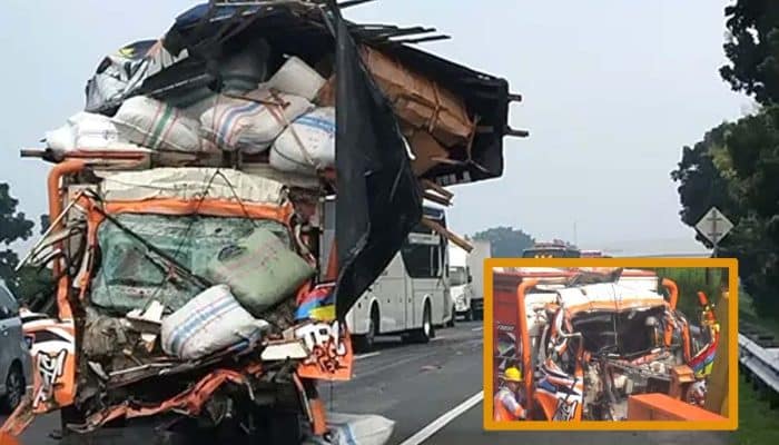 Truk Paket Tabrak Kendaraan di Depannya Sopir dan Kernet Warga Blitar Tewas Tewas di Tol Jombang-Mojokerto