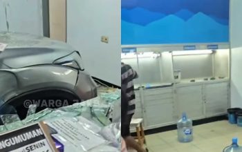 tabrak depot isi ulang air minum