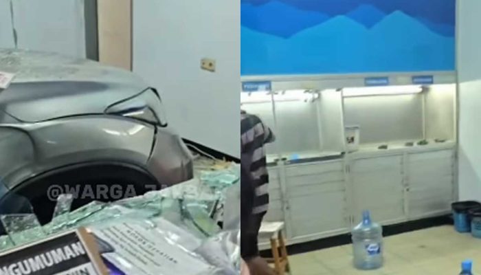 Minibus Hilang Kendali hingga Tabrak Depot Isi Ulang, Satu Orang Terluka