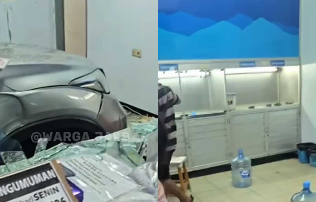 tabrak depot isi ulang air minum