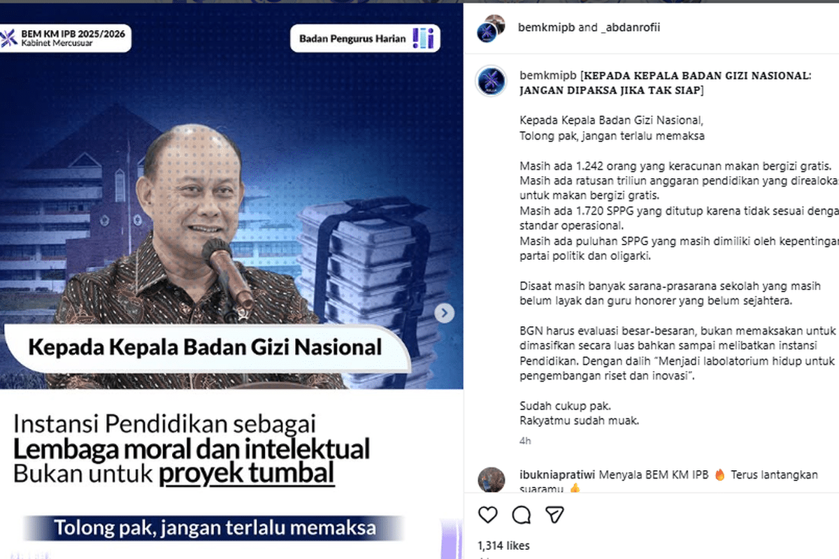 Tolak Kampus Jadi Dapur MBG,