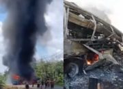 Bus ALS Terbakar di Sumsel, 16 Orang Dilaporkan Tewas