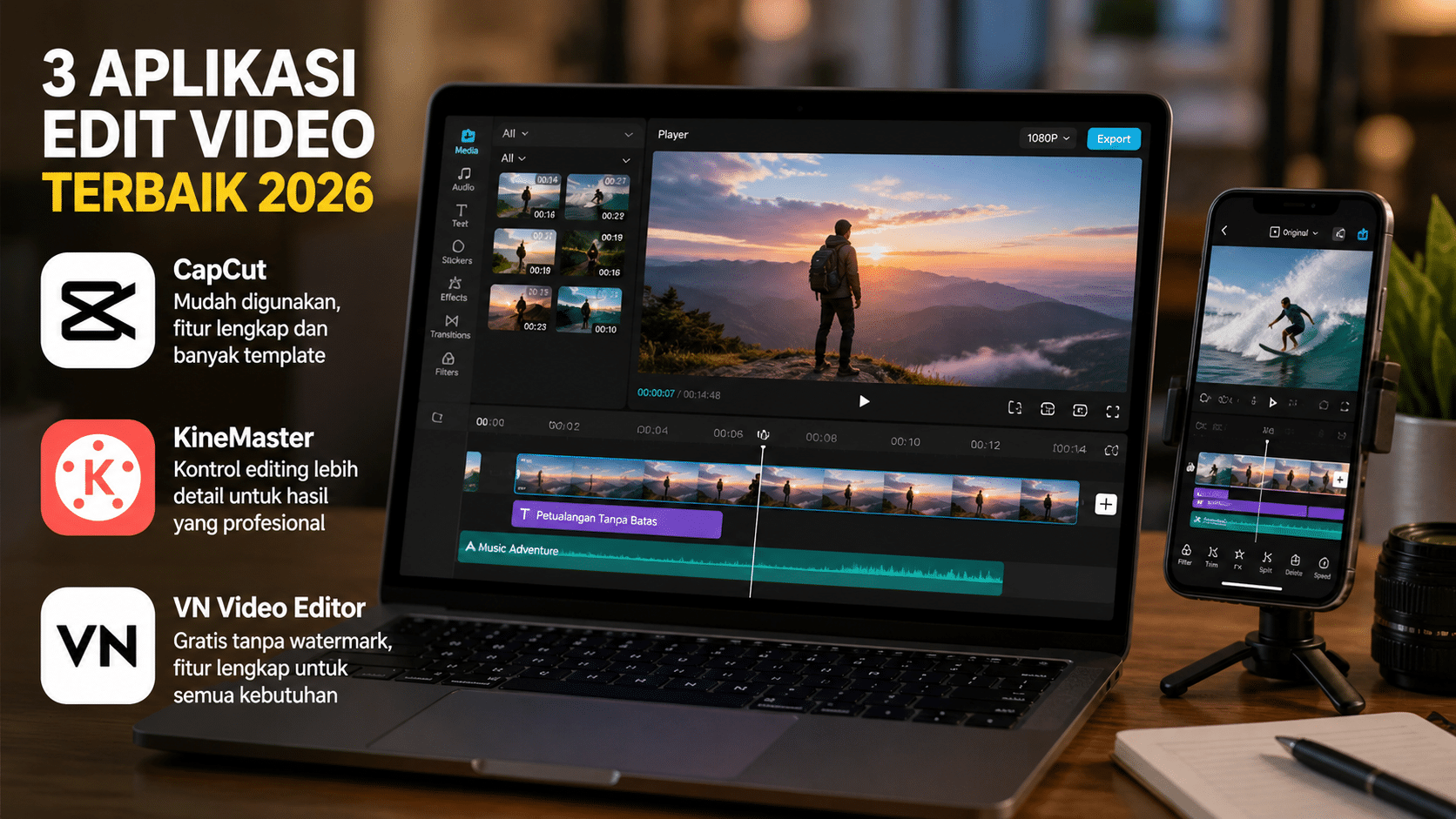 3 Aplikasi Edit Video Terbaik 2026