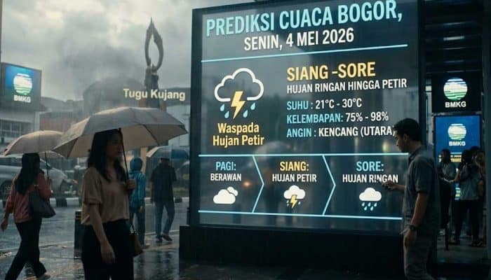 Prediksi Cuaca Bogor Hari Ini 4 Mei 2026, Waspada Hujan Malam Hari
